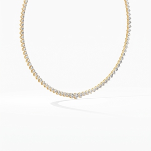 สร้อยคอเทนนิส The Graduation Riviera เงินแท้ 9KT, 10KT, 14KT, 18KT เพชรเพาะเลี้ยงในห้องปฏิบัติการ เครื่องประดับคุณภาพพรีเมียม ของขวัญสำหรับผู้หญิง - Product Image 3