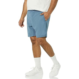 Shorts de Playa Azules para Hombre, Cintura Media, Cordón Elástico, Secado Rápido, Casuales, con Bolsillos, Logotipo Frontal, Estilo Urbano - Product Image 3