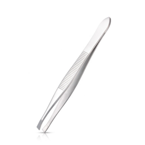 Pinzas para Cejas de Acero Inoxidable al por Mayor con Punta Inclinada, Diseño Ergonómico, Marca Privada OEM, Herramienta de Belleza Profesional - Product Image 1