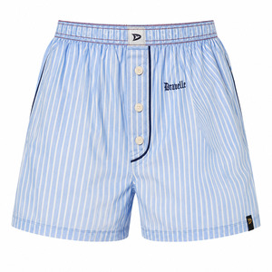 Streetwear Shorts Summer Fit Men’s Sky Blue Striped <b>Boxer</b> Shorts Cotton Poplin Relaxed Fit Y2K Style - Product Image 2