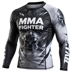 Camiseta de compresión de manga larga con estampado por sublimación para luchadores de MMA, camiseta deportiva de secado rápido para hombre, camiseta de manga larga. - Product Image 1