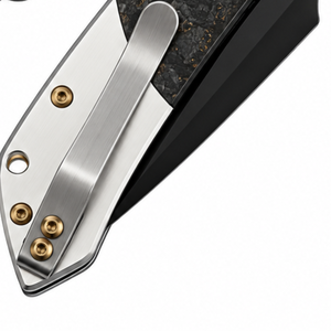 Black Gold Speckled Handle Folding Knives with Silver Metal Ends Black Blade Gold <b>Screws</b> and Silver <b>Pocket</b> Clip for Everyday Car - Product Image 5