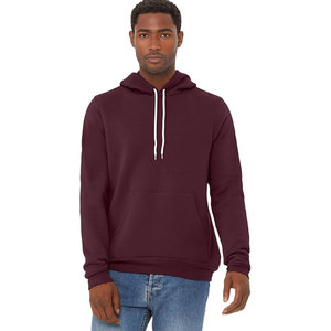 Sweat à capuche décontracté unisexe Bella Canvas 3719 en molleton 100 % coton respirant, couleur bordeaux, pour hommes - Product Image 1