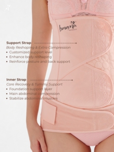 Ceinture de soutien post-partum Bmama pour césarienne, bande de compression abdominale réglable, enveloppement de maternité pour la convalescence, vente en gros - Product Image 4