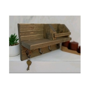 Wooden <b>Wall</b> Mounted Accessory <b>Holder</b> Providing Dedicated Space for Entry <b>Keys</b> Workspace <b>Keys</b> and Lightweight Essentials - Product Image 3
