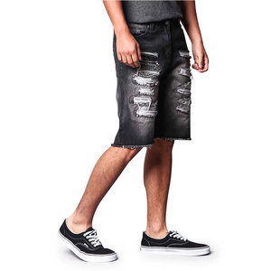 Casual High Street <b>Men</b> Denim Shorts Elastic Waistband Wide Leg Shorts Retro Washed Blue <b>Men</b> Denim Shorts Large Pocket Utility - Product Image 3