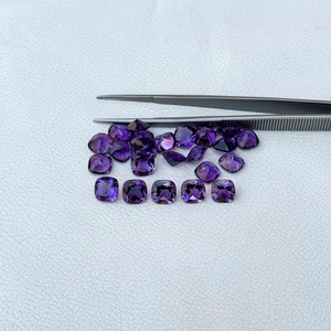Certified Natural 4mm African Amethyst Faceted <b>Cushion</b> Cut Loose Gemstone Silver Jewelry From Manufacturer Supplier Trending Now - Product Image 1