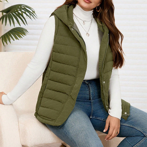 Chalecos acolchados elegantes, informales, de moda, de invierno, para mujer, abrigos, chaquetas sin mangas, chalecos acolchados con diseño personalizado para mujer - Product Image 3