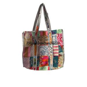 Wholesale Women's Hand Stitched <b>Patchwork</b> Quilting Tote <b>Bags</b> Large Casual Shoulder Shopping Handbags Handmade Indian Handbags - Product Image 1