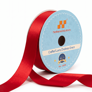 Bobine de ruban satiné rouge double face de 25 mm pour décoration de mariage, emballage cadeau, arrangements floraux, accessoires pour cheveux, artisanat et événements - Product Image 3