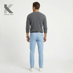 <b>Men</b> Casual Chino Pants <b>Stretch</b> Trousers Dobby Cotton Spandex 260GSM Textured OEM ODM Wholesale Manufacturer Factory - Product Image 3
