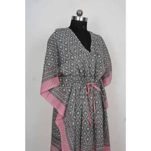 Vestido Midi Ajustado Vintage Hecho a Mano para Mujer, Kaftán Largo de Algodón para Dormir, con Decoración de Encaje, Talla Única, Lavable - Product Image 4