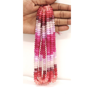 Hermosas cuentas de cuarzo multicolor en forma de rondel, cuentas de cuarzo disco mixtas de 7-8 mm, cuentas de piedras preciosas de cuarzo de calidad AAA al por mayor. - Product Image 5