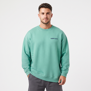 Sweat-shirts en molleton de coton à col rond pour hommes, personnalisables avec logo, coupe oversize, vierges, épais, vente en gros - Product Image 1