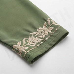 Abaya pour femmes musulmanes, vêtements islamiques élégants de haute qualité, manches longues, broderie sur la poitrine, vêtements modestes tendance - Product Image 5