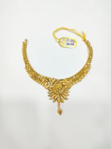 Collar de Oro Sólido de 22K con Diseño Floral para Mujer, Joyería Nupcial India Tradicional, Elegante Oro Puro, Los Mejores Adornos - Product Image 4