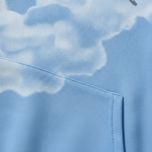 เสื้อฮู้ดโอเวอร์ไซส์ลายพิมพ์คลาวด์ ผู้ชาย สไตล์ลำลอง สีน้ำเงิน ผ้าเฟรนช์เทอร์รี่ ระบายอากาศได้ดี สไตล์สตรีทแวร์สำหรับฤดูใบไม้ผลิ - Product Image 2