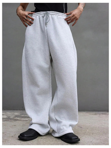 Pantalones Jogger Anchos Negros para Hombre, Cintura Elástica con Cordón, Casuales, de Algodón, Peso Medio, para Otoño - Product Image 6