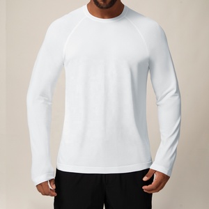 T-shirts unis formels à manches longues, séchage rapide, pour la gym, l'entraînement sportif, le fitness et la course à pied pour hommes - Product Image 1