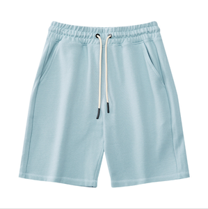 Shorts de sport décontractés pour hommes 2026, nouvelle mode, taille mi-haute élastique, motif uni, en molleton de coton, séchage rapide, respirant - Product Image 1