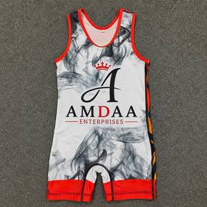 ชุดนักมวยปล้ำ AMDA ENTERPRISES แบบซับลิเมชั่นพิมพ์ลาย สำหรับผู้ชาย ระบายเหงื่อได้ดี สไตล์ฟรีสไตล์และกรีโค - Product Image 1