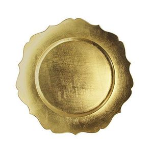 Assiette de Présentation Ronde en Métal Doré de Luxe pour Décoration de Table de Mariage – Assiette de Service Décorative Haut de Gamme - Product Image 2