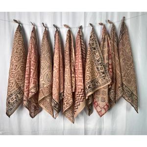 Indian Cotton Floral Square <b>Scarf</b> Hand Block Print Boho Bandana Soft Head <b>Wrap</b> Neck <b>Scarf</b> for Women - Product Image 3