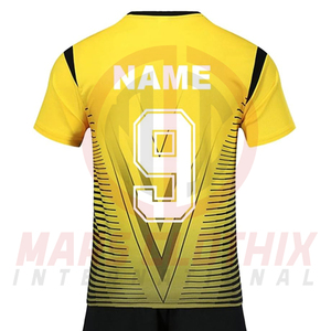 Conjunto de camiseta y pantalones cortos de fútbol con cuello redondo, hechos de poliéster, uniforme de fútbol de alta calidad con diseño personalizado, conjunto completo - Product Image 6
