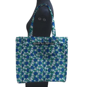Bolso cuadrado de hombro hecho a mano, bolso de mercado con estampado de bloque indio, bolso de compras con patrón de logotipo, para regalo - Product Image 1
