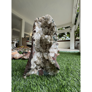Natural Apophyllite with Stilbite on Black Chalcedony Mineral Specimen <b>Crystal</b> <b>Cluster</b> for Interior Decor and Wholesale Supply - Product Image 4