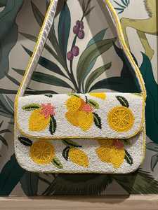ALI FASHION ART AFA-03 Handmade Glass Beads Embroidery Washable Rectangular Handbag <b>Tulip</b> Flower Design <b>Red</b> Handle Textile Craft - Product Image 1
