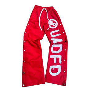 Men's Plus Size Casual Custom Distressed Embroidery Breathable Drawstring Track <b>Nylon</b> Sweatpants Wholesale Windbreaker <b>Jogger</b> - Product Image 4
