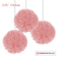 Vente en gros usine : Décorations suspendues artisanales adorables en papier de soie de 5,75 pouces, Pompons, Fleurs et Boules pour Fêtes, Mariages, Noël et Intérieur