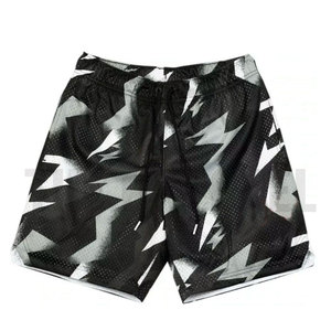 Shorts en maille pour hommes, décontractés, de haute qualité, 100% polyester, personnalisés, séchage rapide, respirants, en stock, best-sellers - Product Image 5