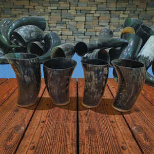 Taza Vikinga Artesanal de Cuerno de Buey Natural, Pulida, Estilo Medieval, Lujosa, para Cerveza, Ecológica, Resistente al Calor - Product Image 5