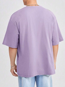 เสื้อยืดผู้ชายทรงปกติ ผ้าโพลีเอสเตอร์ผสมคอตตอน คุณภาพสูง ผ้าคอตตอนแท้ สีซีดแบบวินเทจ ทรงหลวมไหล่ตก มีสินค้าพร้อมส่ง ไซส์ใหญ่ - Product Image 3