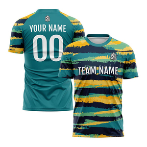 เสื้อฟุตบอลสั่งทำพิเศษ สีขาวไล่เฉดเขียว คอวี ระบายเหงื่อได้ดี แบบยูนิเซ็กซ์ แขนสั้น สำหรับทีม - Product Image 3
