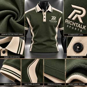 Men's Green Short Sleeve for Shirt with Contrast <b>Trim</b> Regular Fit Sporty Style Digital Printing Jersey <b>Fabric</b> - Product Image 6