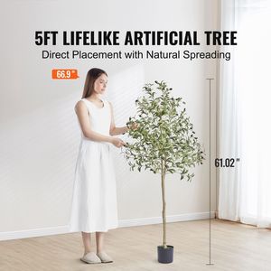 Albero di Ulivo Artificiale Realistico Alto 1,5 Metri in PE Sicuro con Protezione Anti-Ribaltamento, Pianta Finta a Bassa Manutenzione - Product Image 4