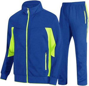 Blue Men's Tracksuit Full Zip <b>Jacket</b> Side Pockets Matching Pants Quick Dry Reversible Streetwear <b>Winter</b> Wear Adult Regular Fit - Product Image 1