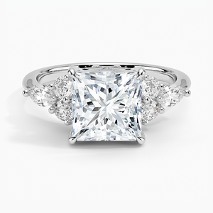 Anillo BOJ 043 Corte Princesa, Plata 925, Anillo de Boda de Lujo con Diamante Nadia y Baño de Rodio, 2ct, Color D, VVS1, Moissanita, Certificado GRA - Product Image 1