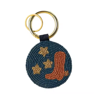 Durable Leather Fashion Beaded Bag Charm Colorful Bead Embroidery Keychain Lightweight Accessory for Everyday Plush <b>Key</b> Chains - Product Image 3