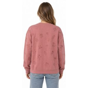 Sweat-shirts Rose Poudré de Qualité Supérieure, Respirants, en Coton Brossé Doux, Col Rond Côtelé, Hauts pour Femmes - Product Image 3