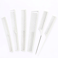Ensemble de 6 peignes professionnels en plastique pour la coupe de cheveux avec étui, kit d'outils de salon de coiffure, résistant à l'eau, léger