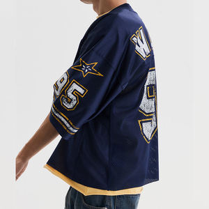 Maillot Rétro Personnalisable Séchage Rapide Surdimensionné en Mesh pour Football et Basketball – Tenue Décontractée pour Fans de Sport – T-Shirt Long Imprimé - Product Image 4