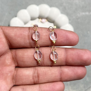 จี้หินควอตซ์ใสธรรมชาติ |   จี้พลอยทรงกลมเรียบเนียน |   เครื่องประดับลวดทองหุ้มทองคำ - Product Image 1