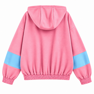 <span class=keywords><strong>Felpa</strong></span> <span class=keywords><strong>con</strong></span> cappuccio oversize <span class=keywords><strong>con</strong></span> zip Jack And Jill Of America da donna, rosa e azzurro, <span class=keywords><strong>con</strong></span> ricamo a lettere greche, stile college. - Product Image 3