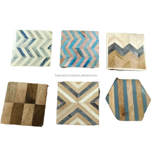 Posavasos de madera ecológico con acabado de cuerno y hueso decoración del hogar vajilla - Product Image 2