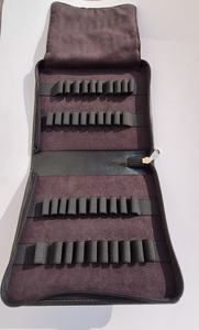 Estuche para bolígrafos con cierre de cremallera de cuero PU con capacidad para 20 bolígrafos de color negro para organización y almacenamiento - Product Image 3