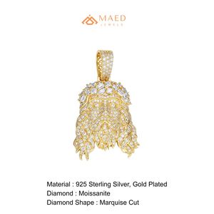 Collar con Colgante de Cabeza de León en Moissanita Chapado en Oro de 18K, Joyería de Moda para Hombres y Mujeres, Colgante Fino Estilo Moderno, Elegante y de Primera Calidad - Product Image 6